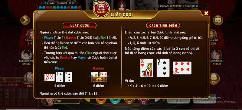 luật chơi bài baccarat hitclub
